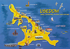Karte der Insel Usedom
